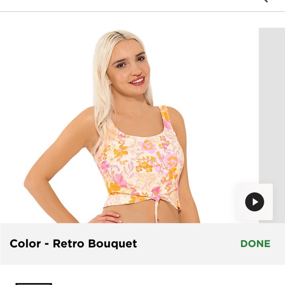 Trendy Tankini / Yoga Top, Pink and Orange, Size 1x